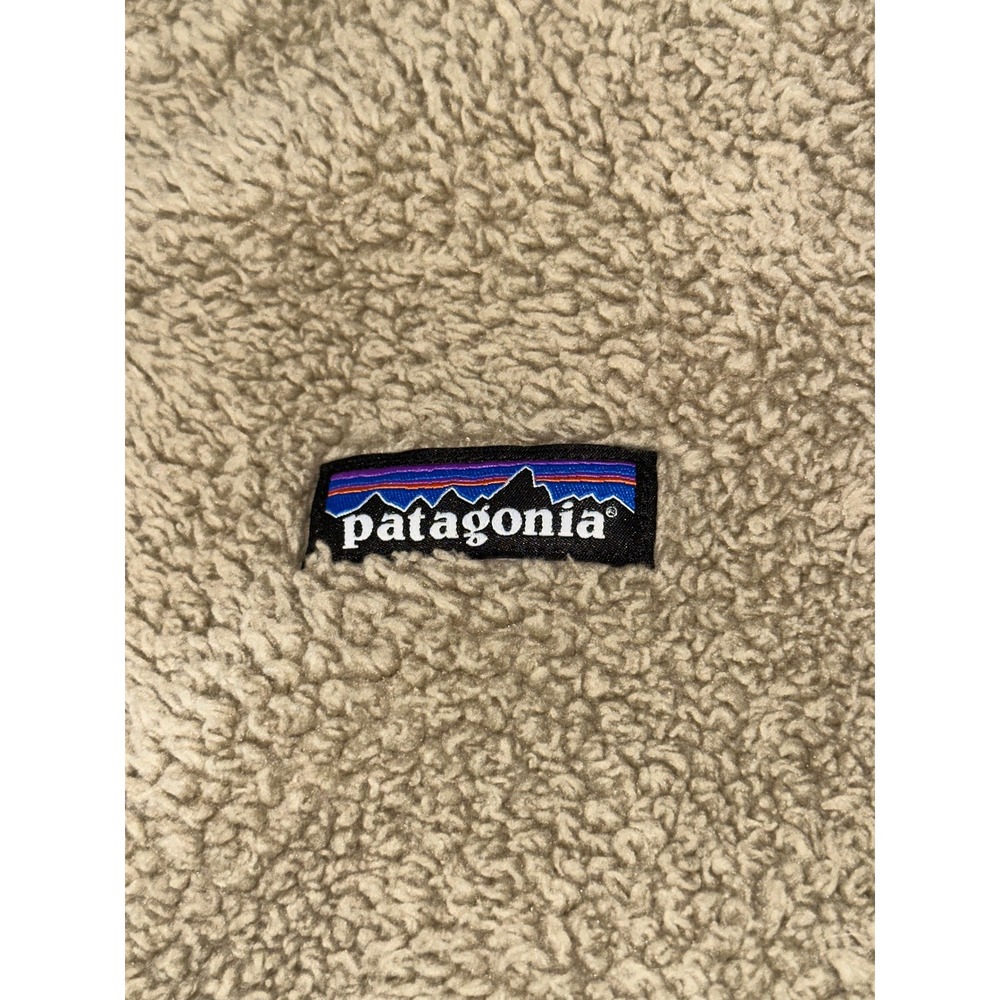 Patagonia Vest Women's Small Tan Los Gatos Sherpa Fleece Pockets Full Zip - Picture 2 of 7